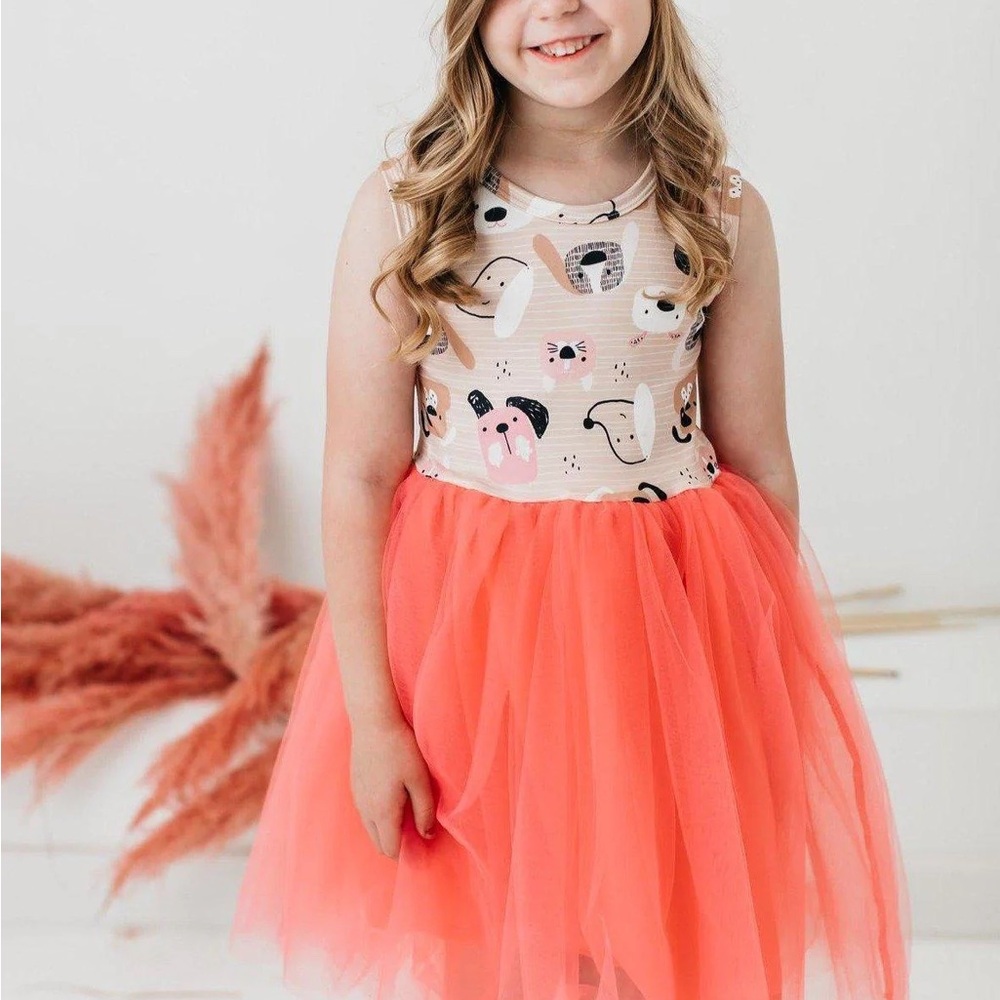 Adorable Coral Tulle Dress for Kids